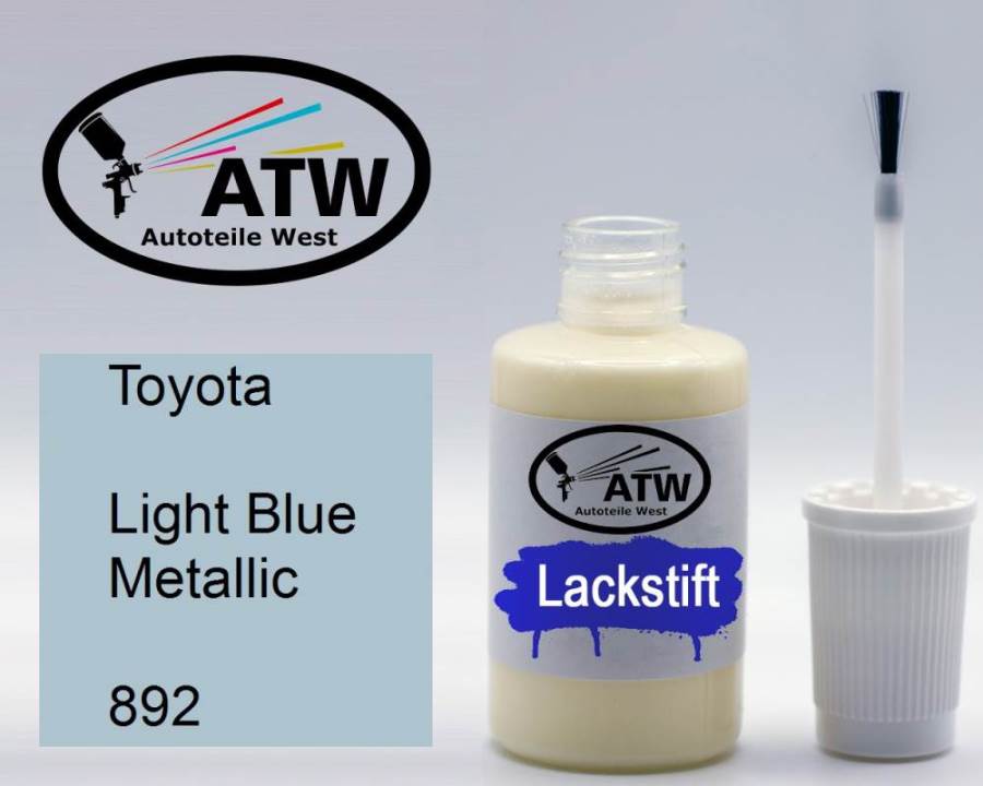 Toyota, Light Blue Metallic, 892: 20ml Lackstift, von ATW Autoteile West.